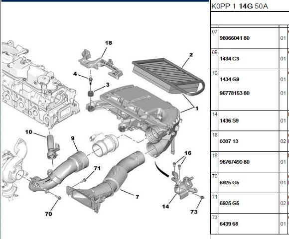Hava Filtre Hortum Bağlan 207 208 2008 C3 Ds3 Fıltre Bılesenı
