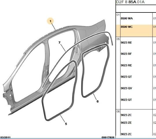 Sağ Yan Duvar Sacı Komple (8500.WC)