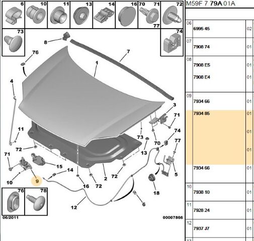 Kaput Kilidi Partner M59 Berlingo (7934.85)