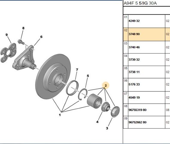 Arka Porya Rulman C4 Rulmanı 04- 207 Erp No 1681930580 06- 307 00- Teker (374890) (,03648073,3748.90)