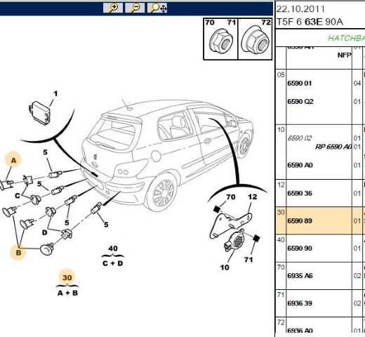 Park Sensör Dış Bakalit Dıs Bakalıt 307 Restyl (6590.89)