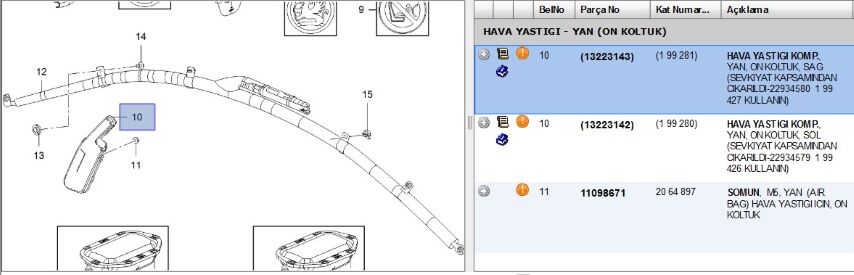 Ön Koltuk Airbek Sağ İns Hava Yastıgı On Sag Yan Insıgnıa (22934580)