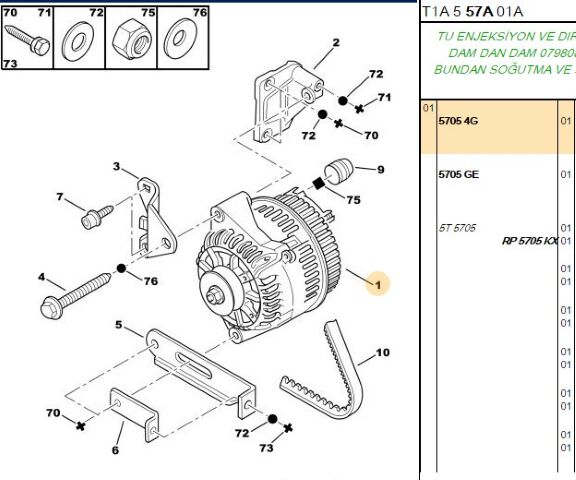 Alternatör (5705.4G) (,05705.5W)