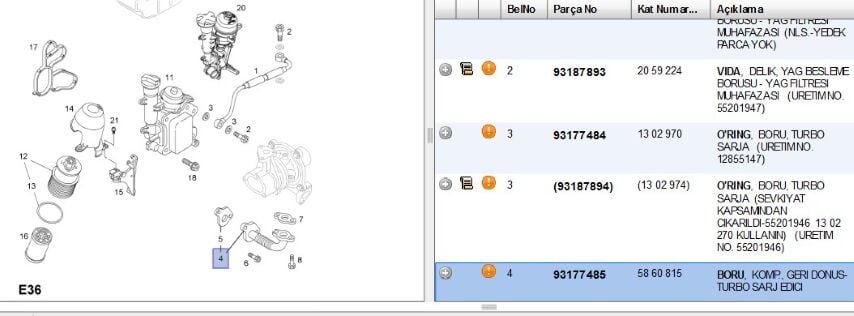Turbo Borusu Cor C 13dt Sarj Gerı Donus Z13dt Corsa (93177485)