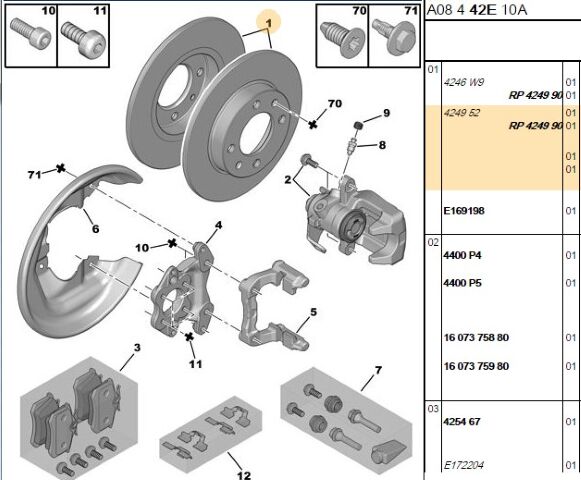Arka Fren Diski 307 Dıskı (4d 247mm) (takım) (4249.90) (,04249.52,1618861980,4246.W9)