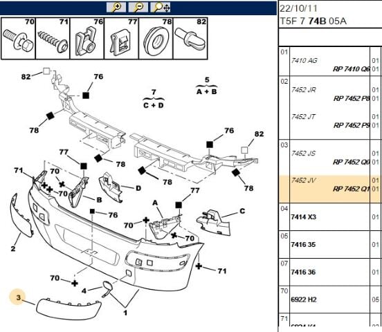 Sağ Arka Tampon Kuşboyalı Sag Bandı 307 Astarlı (7452.Q1)