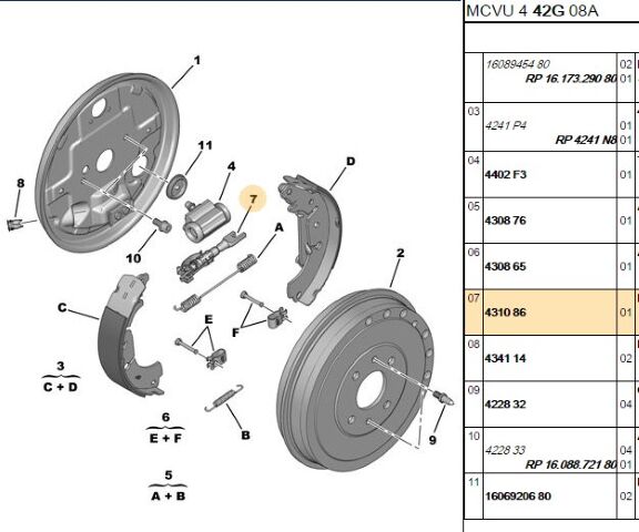 Arka Fren Ayar Takımı Bipper (4310.86) (,095515110,431086)