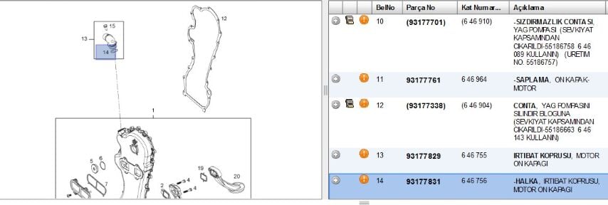 Rıng, Conta, Segman Motor Ön Contası Corsa E Astra H Z13dt Engınes, Mountıng And Spare Parts (93177831)