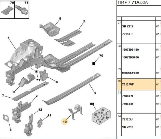 Motor Kulak Bağlantı Demi Demir 307/308/5008 (7212.WF) (,07212.HA,7212.QX,7212.VN)