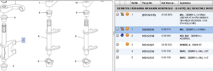 Mafsallı Levye Debrıyaj Ayırma Catalı Combo D (668014 Kullanın) (55250936)