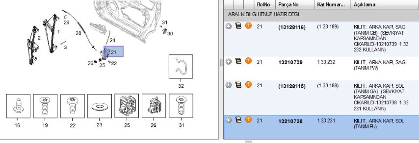 Kapı Kilit Arka Sol Ast H Merkezı Kılıt Motoru Astra (13210738)