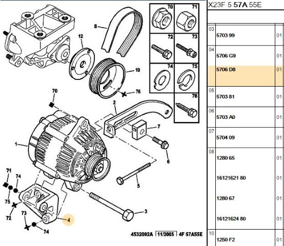 Alternatör Braket S-2800 S-280 (5706.D8)