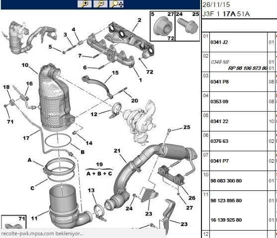 Egzost Manıfolt Conta Hdı Manifolt Dw10bted 307/308/406/408/508 (0349.J2)