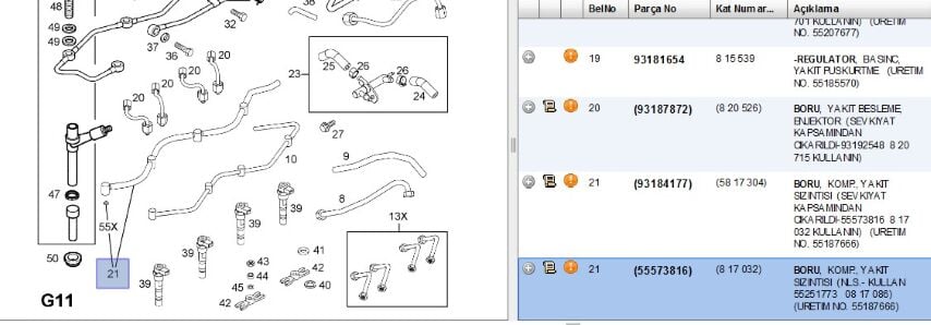 Enjektör Hortum Ast H 13 Yakıt Gerı Donusum Borusu 1 3 Astra (55251773)