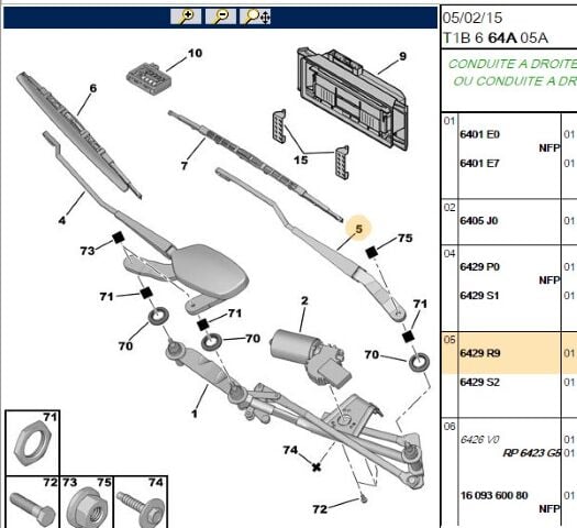 Silecek Kolu Ön Sılecek Sol 206 (6429.R9) (,06429.N8)