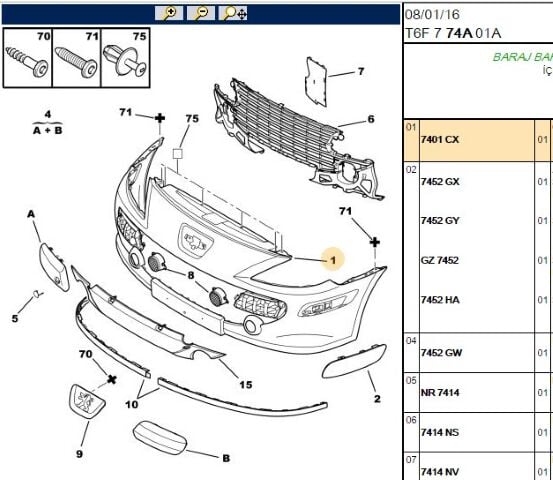 Ön Tampon 307 Sis Farsız 307/ym (7401.CX)