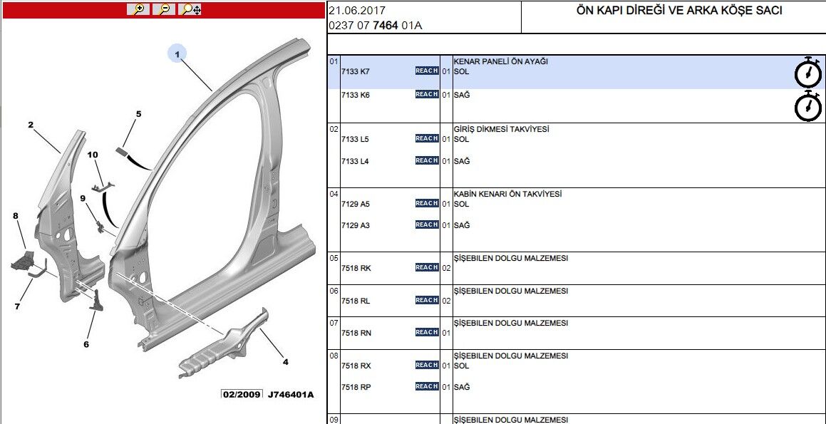 Ön Kapı Direği N D Rek C3 Iıı (7133.K7)