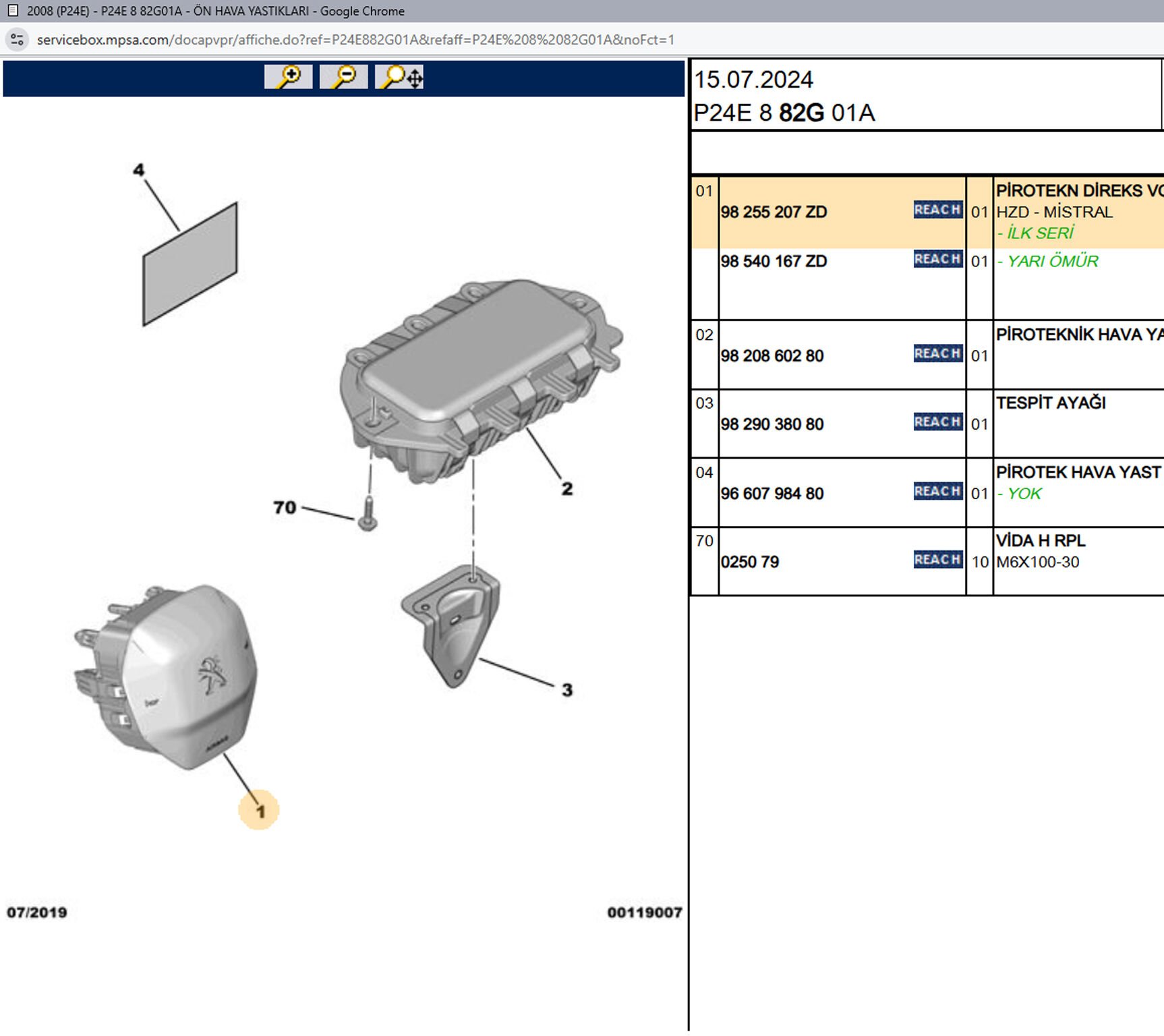 Psa Direksiyon Airbagi