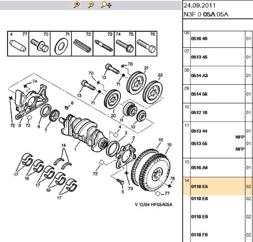 Grank Ayı 307 Tu5jp4 Sılındır Ve Baglantı Kamıs (0118.E5) (,00118.95)
