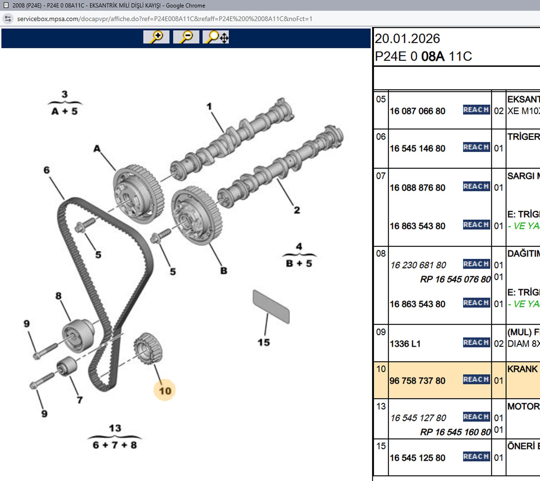 Psa Krank Mili Dişli Kasnağı