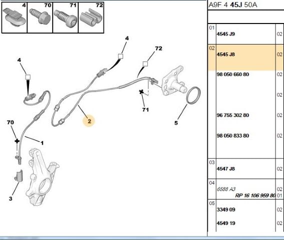 Abs Kaptörü Arka Kaptör 207 (eski No 4545 E5) (4545.J8) (,04545.E5)