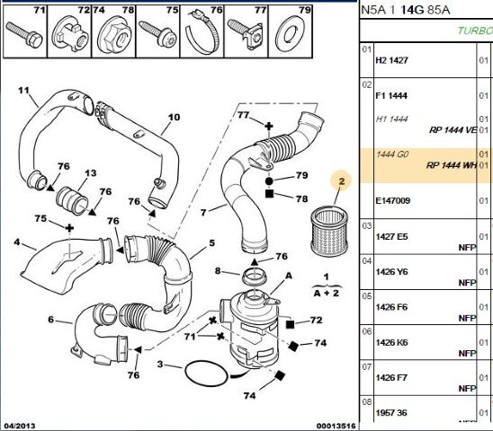 Hava Filtre Br Fıltre Elemanı Xud9/dw8 Partner/berlıngo (1444WH)