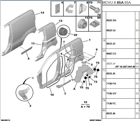 Çam Davlunbazı On Camurluk Davlumbazı Sag Parca 206 (7136.CY) (,07136.H8,7136.H6)