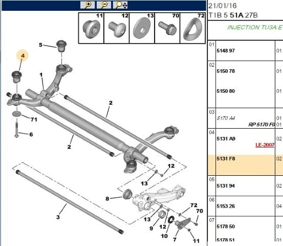 Arka Salıncak Burcu 206 (5131.F8) (,05131.A9,5131.93)