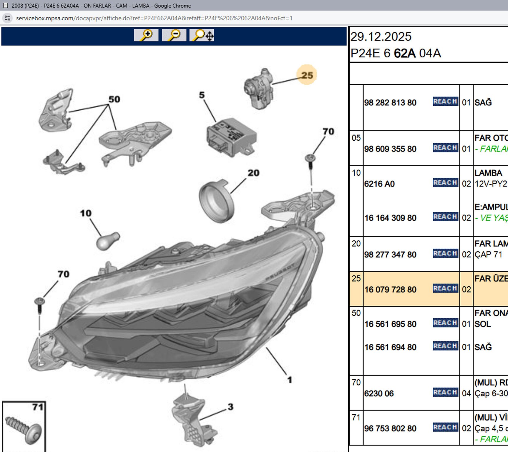 Psa Gt Far Ayar Motoru