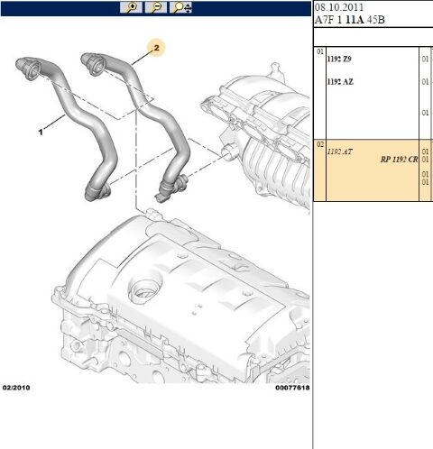 Yağ Hortumu Yag Buhar 207 C3 C4 Ds4 Ep6 1 6 Vtı Bmw N13 (1192.CR) (,01192.AT)