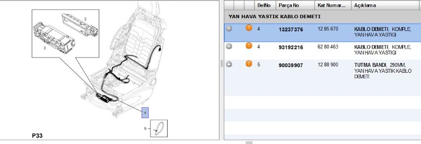 Kablo Demeti Yan Hava Yastığı Corsa Yastıgı Demetı E Wırıng Harness And Cables, Chassis (13237376)