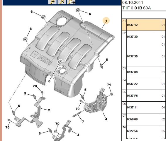 Motor Üst Muhafaza Muhafazası Partner 2 0hdı Dw10td (0137.12)