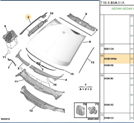 Sol Ön Cam Direği İç 206 (8108.R4) (,08108.H2)