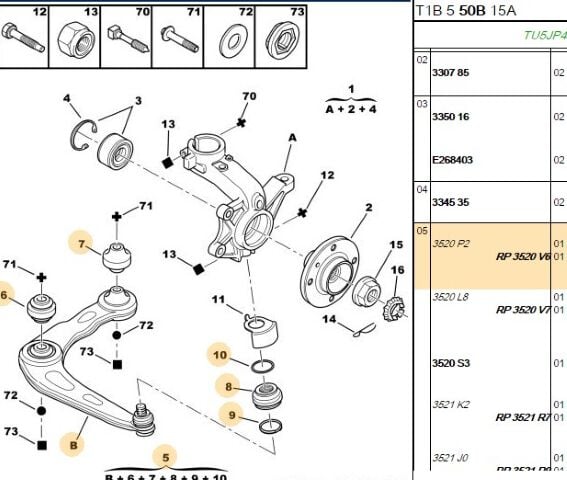 Ön Salıncak Sol 206 Gti (3520.V6) (,03520.P2,3520.H7)