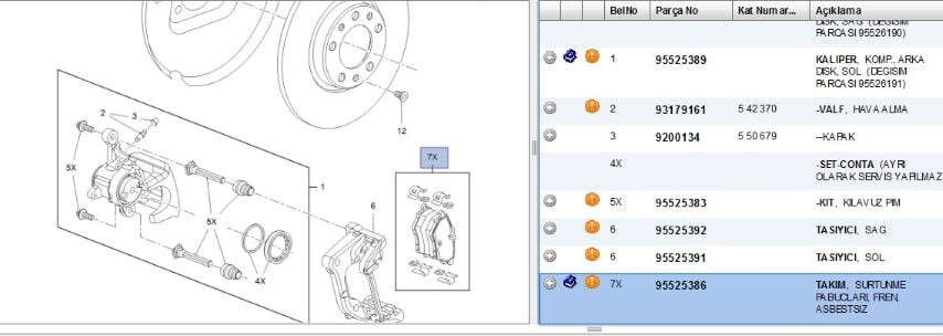 Arka Fren Balatası Grandland X Yeni Kod 1609000980 Opel (95525386) (,04 BALATA TAKIMI )