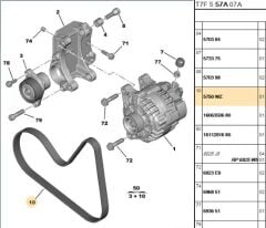Alternatör Kayışı 6pk1069 (erp 1606350680) 207 307 308 Tu5jp4 (5750.WZ) (,05750.PP)