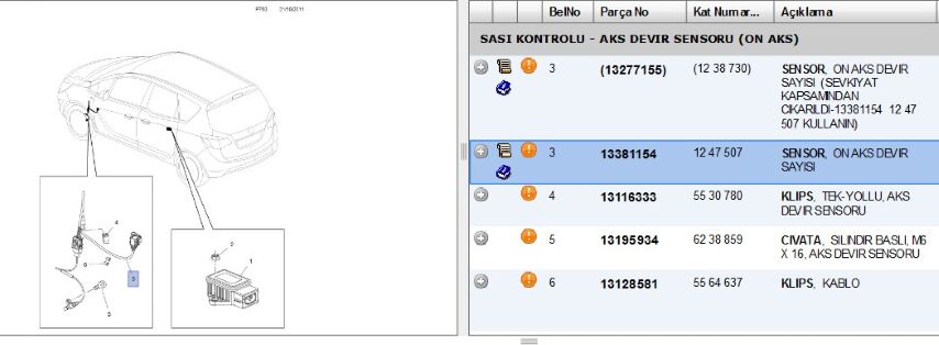 Sensor Abs Sensoru On Merıva B (13381154)