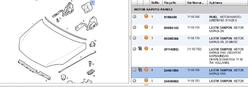 Kaput Lastik Com C Yan Day Lastratakozu F06-f08-f68 Corsa (24461554)