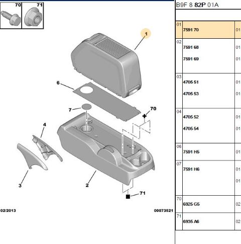 Orta Konsul Konsol Komple Partner Tepe 1007 2008 206 208 3008 301 308 5008 Tepee (7591.70)
