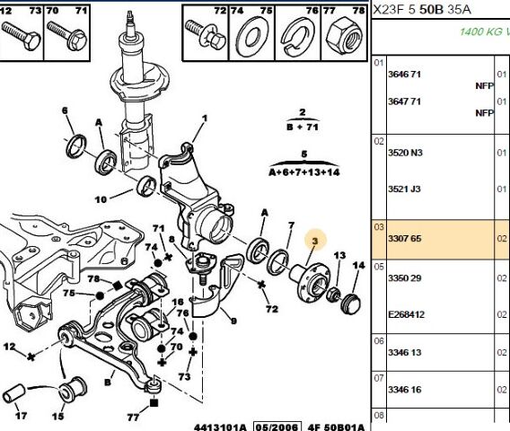 Ön Salıncak Dısk Göbeği D Porya Boxer 1 4 Dj5 (3307.65)