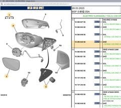 Psa Elektrikli Sağ Ayna