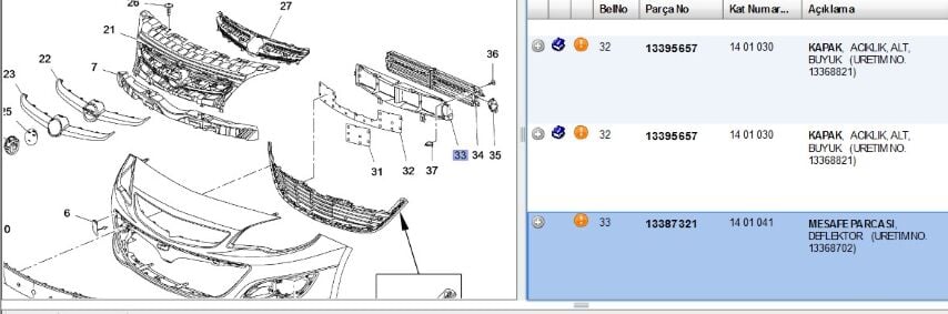 Part Tampon Izg On Alt Deflektor Cerce Astra J (13387321)