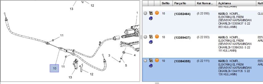 Fren Kablosu El Telı A13dte Astra J (13441135)