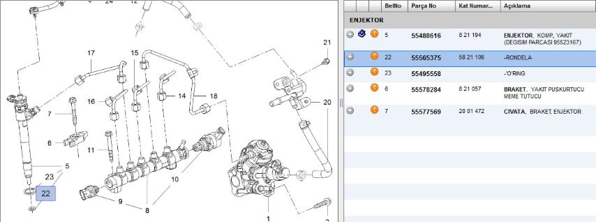 Enjektör Cont Fuel Injectıon, Mountıng And Spare Parts (55565375) (,0ENJEKTÖR CONT )