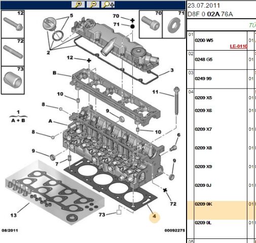 Silindir Kapak Contası Sılındır Dw10ated 2 0 Hdı (1 60 Mm) Partner (0209.0K)