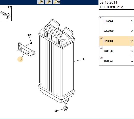 Turbo Radya Baglant Ayağı Interkol Radyatörü 307 Dv6 Mesnedi Bılesenler (0384.H2)