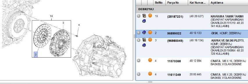 Sürtünme Debrıaj Balatası Dıel Cruze-chevrolet (96899522)