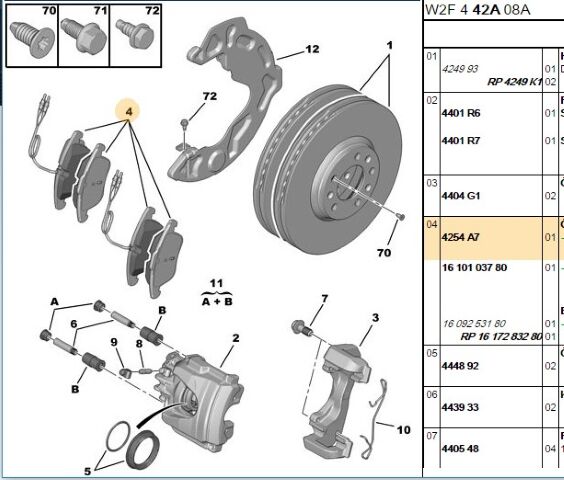 Ön Fren Balatası On (155 2mm) 508 08- (4254.A7) (,04 BALATA TAKIMI ,1647863280)
