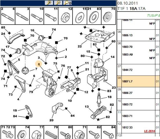 Motor Kulağı Kulagı Mesnedı Sağ Tu3jp Tu5jp4 206 (1807.L7) (,01807.E8)