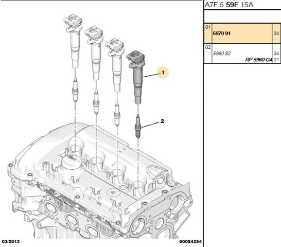 Ateşleme Bobini 207/208/308/508/5008 Ep6 Atesleme Bobını Peugeot 207-308-3008-508-5008/cıtroen C3-c4-c5 09- ) (5970.91) (,0597091,3648847)